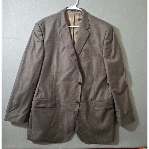 Daniel Cremieux Signature Loro Piana Italy Blazer 48R Dean Taupe Gray Wool Check - Picture 1 of 13